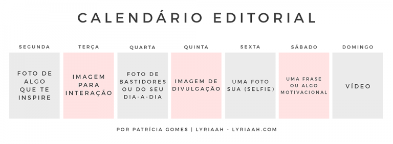 Calendário Para Postagens - Design & Digital