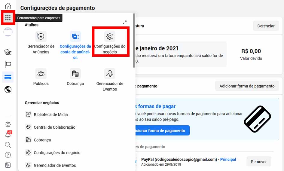 Como vincular minha conta do Facebook a um Instagram profissional?